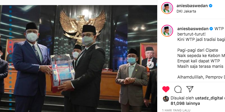 Anies dan Ridwan Kamil Saling Berucap Selamat atas Raihan WTP, Pengamat : Sinyal Pilpres 2024
