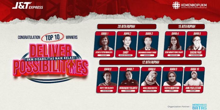 J&T Express Umumkan 10 UKM Disabilitas Penerima Bantuan Usaha dalam Program Deliver Possibilities